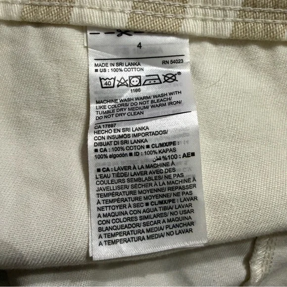 Old Navy Khaki Beige & White Striped Button-Front Mini Skirt - Picture 4 of 4